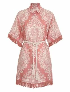 Pattie Fringed Shirt Dress