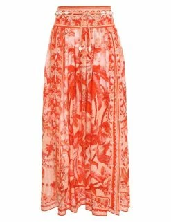 Lyre Yoke Midi Skirt