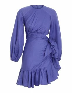 Lyre Wrap Billow Mini Dress