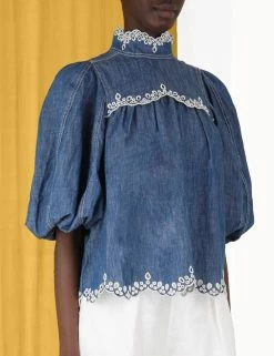 Laurel Scallop Denim Blouse 6 Laurel Scallop Denim Blouse -Anneke shop unnamed file 403