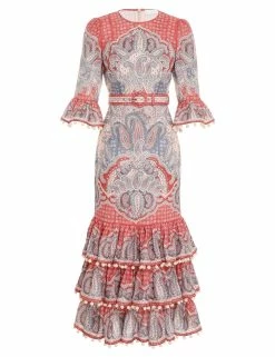 Vitali Tiered Hem Midi Dress