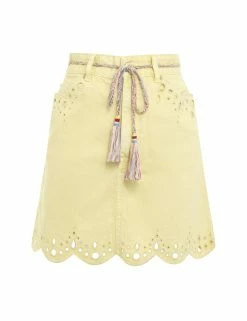 Clover Scallop Denim Skirt