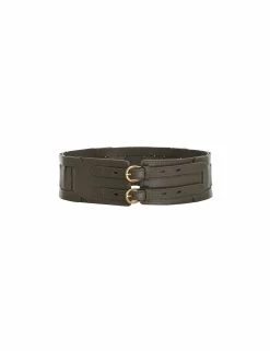 Wide Square Link Buckle Belt