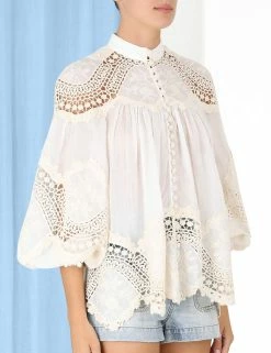Pattie Embroidered Trim Blouse -Anneke shop unnamed file 943